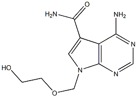 4-Amino-7-(2-hydroxyethoxymethyl)-7H-pyrrolo[2,3-d]pyrimidine-5-carboxamide 结构式