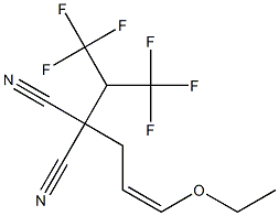 (Z)-2-Cyano-2-[1-(trifluoromethyl)-2,2,2-trifluoroethyl]-5-ethoxy-4-pentenenitrile 结构式