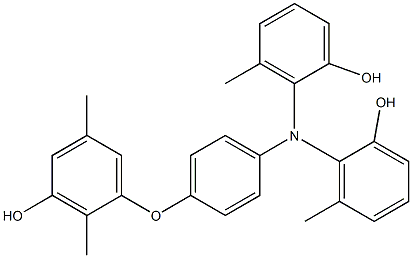 N,N-Bis(2-hydroxy-6-methylphenyl)-4-(3-hydroxy-2,5-dimethylphenoxy)benzenamine 结构式