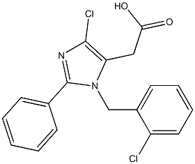 4-Chloro-1-(2-chlorobenzyl)-2-(phenyl)-1H-imidazole-5-acetic acid 结构式