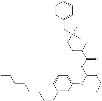 N,N-Dimethyl-N-benzyl-N-[3-[[1-(3-octylphenyloxy)butyl]oxycarbonyl]butyl]aminium 结构式