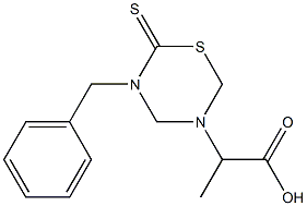 2-[(5-Benzyl-6-thioxotetrahydro-2H-1,3,5-thiadiazin)-3-yl]propanoic acid 结构式