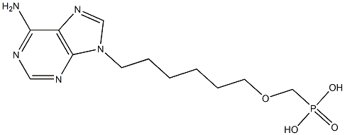 [6-(6-Amino-9H-purin-9-yl)hexyloxy]methylphosphonic acid 结构式