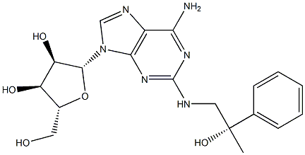 2-[(S)-2-Hydroxy-2-phenylpropylamino]adenosine 结构式