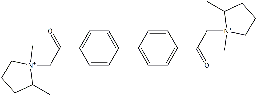 1,1'-[[1,1'-Biphenyl-4,4'-diyl]bis(2-oxo-2,1-ethanediyl)]bis(1-methyl-2-methylpyrrolidinium) 结构式