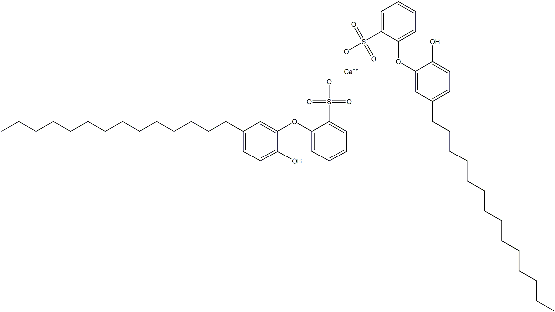 Bis(2'-hydroxy-5'-tetradecyl[oxybisbenzene]-2-sulfonic acid)calcium salt 结构式