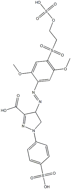 4-[[2,5-Dimethoxy-4-[[2-(sulfooxy)ethyl]sulfonyl]phenyl]azo]-4,5-dihydro-1-(4-sulfophenyl)-1H-pyrazole-3-carboxylic acid 结构式