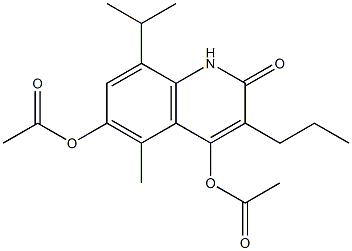 4,6-Bis(acetyloxy)-8-isopropyl-5-methyl-3-propylquinolin-2(1H)-one 结构式