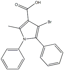 4-Bromo-2-methyl-1,5-diphenyl-1H-pyrrole-3-carboxylic acid 结构式