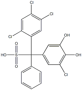 (5-Chloro-3,4-dihydroxyphenyl)(2,4,5-trichlorophenyl)phenylmethanesulfonic acid 结构式