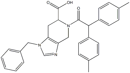 1-Benzyl-5-[bis(4-methylphenyl)acetyl]-4,5,6,7-tetrahydro-1H-imidazo[4,5-c]pyridine-6-carboxylic acid 结构式