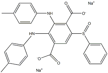 2-(Phenylsulfinyl)-5,6-di(p-toluidino)terephthalic acid disodium salt 结构式