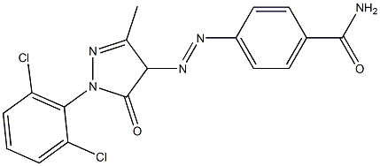 4-(4-Carbamoylphenylazo)-1-(2,6-dichlorophenyl)-3-methyl-5(4H)-pyrazolone 结构式