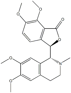 (R)-3-[(1R)-2-Methyl-6,7-dimethoxy-1,2,3,4-tetrahydroisoquinoline-1-yl]-6,7-dimethoxyisobenzofuran-1(3H)-one 结构式