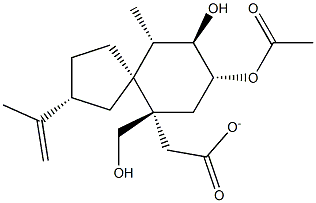 (2R,5S,6S,7R,8R,10S)-8-Acetyloxy-7-hydroxy-6-methyl-2-(1-methylethenyl)spiro[4.5]decane-10-methanol 10-acetate 结构式