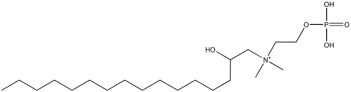 N,N-Dimethyl-N-(2-phosphonooxyethyl)-2-hydroxy-1-hexadecanaminium 结构式