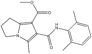 6,7-Dihydro-3-methyl-2-[(2,6-dimethylphenyl)carbamoyl]-5H-pyrrolizine-1-carboxylic acid methyl ester 结构式