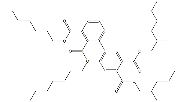 1,1'-Biphenyl-2,3,3',4'-tetracarboxylic acid 2,3-diheptyl 3',4'-di(2-methylhexyl) ester 结构式