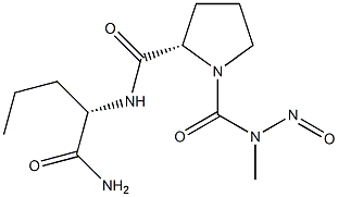 (2S)-N-[(S)-1-Carbamoylbutyl]-1-(methylnitrosocarbamoyl)-2-pyrrolidinecarboxamide 结构式