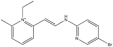 2-[2-[(5-Bromo-2-pyridyl)amino]ethenyl]-1-ethyl-6-methylpyridinium 结构式
