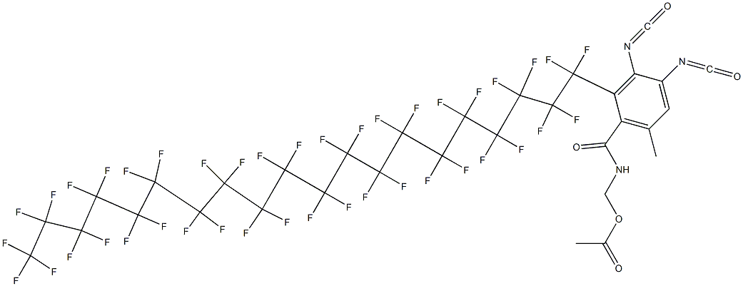 N-(Acetyloxymethyl)-2-(hentetracontafluoroicosyl)-3,4-diisocyanato-6-methylbenzamide 结构式