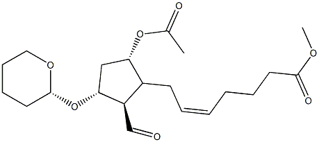 (Z)-7-[(1S,2R,3R,4R)-1-Acetoxy-3-formyl-4-[(tetrahydro-2H-pyran)-2-yloxy]cyclopentan-2-yl]-5-heptenoic acid methyl ester 结构式