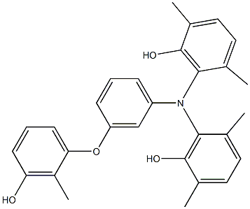 N,N-Bis(6-hydroxy-2,5-dimethylphenyl)-3-(3-hydroxy-2-methylphenoxy)benzenamine 结构式