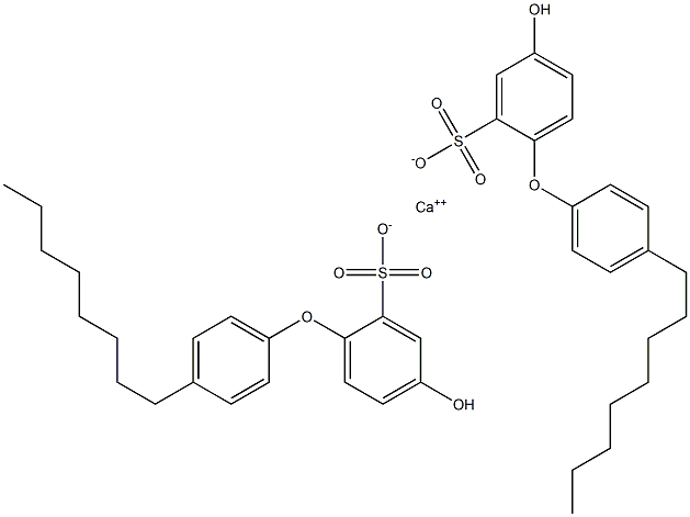 Bis(4-hydroxy-4'-octyl[oxybisbenzene]-2-sulfonic acid)calcium salt 结构式
