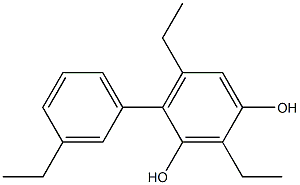 2,5-Diethyl-4-(3-ethylphenyl)benzene-1,3-diol 结构式