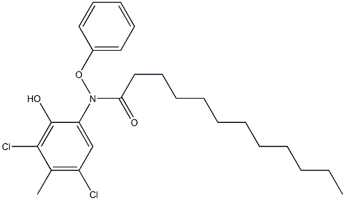 2-(2-Decylphenoxyacetylamino)-4,6-dichloro-5-methylphenol 结构式