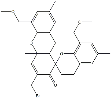 3-Bromomethyl-5,8'-bis(methoxymethyl)-3',4',4a,9a-tetrahydro-4a,6',7-trimethylspiro[9H-xanthene-1(2H),2'-[2H-1]benzopyran]-2-one 结构式