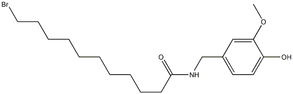 11-Bromo-N-(4-hydroxy-3-methoxybenzyl)undecanamide 结构式