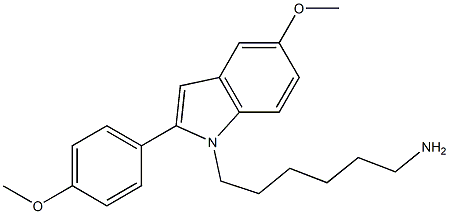 1-(6-Aminohexyl)-5-methoxy-2-(4-methoxyphenyl)-1H-indole 结构式