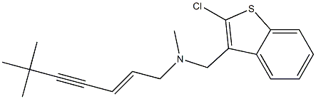 (2E)-6,6,N-Trimethyl-N-(2-chloro-1-benzothiophen-3-ylmethyl)-2-hepten-4-yn-1-amine 结构式