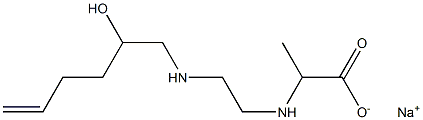 2-[N-[2-[N-(2-Hydroxy-5-hexenyl)amino]ethyl]amino]propionic acid sodium salt 结构式