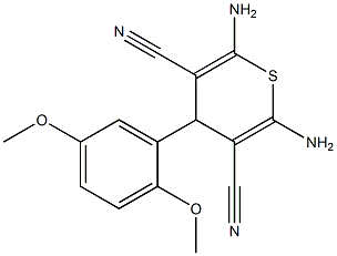 2,6-Diamino-4-(2,5-dimethoxyphenyl)-4H-thiopyran-3,5-dicarbonitrile 结构式