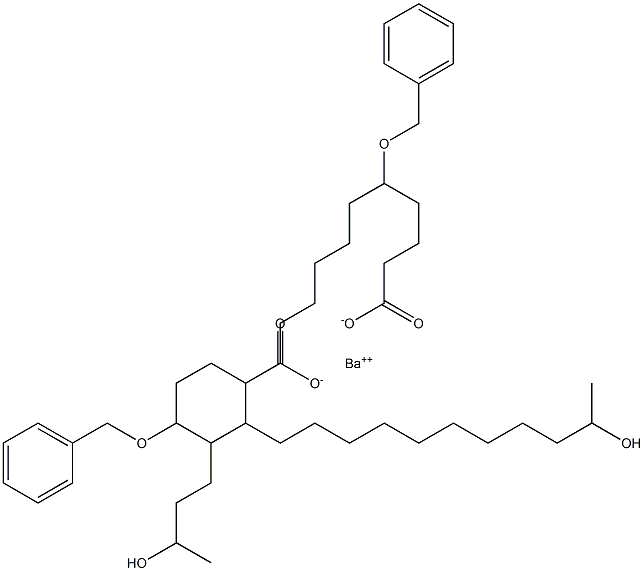 Bis(5-benzyloxy-17-hydroxystearic acid)barium salt 结构式