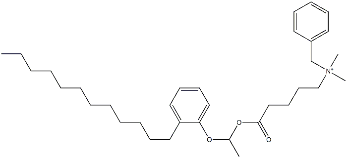 N,N-Dimethyl-N-benzyl-N-[4-[[1-(2-dodecylphenyloxy)ethyl]oxycarbonyl]butyl]aminium 结构式