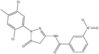 1-(2,5-Dichloro-4-methylphenyl)-3-(3-nitrobenzoylamino)-5(4H)-pyrazolone 结构式