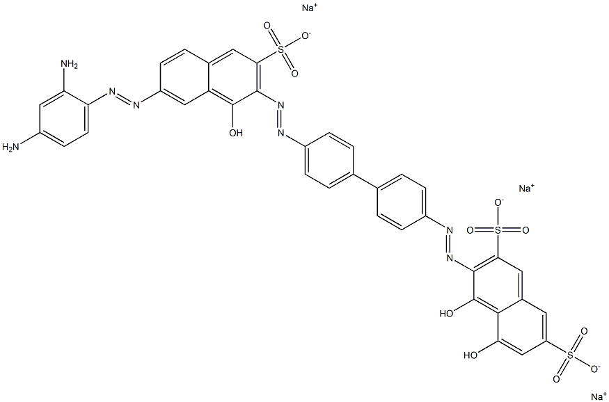 3-[[4'-[[7-[(2,4-Diaminophenyl)azo]-1-hydroxy-3-sulfo-2-naphtyl]azo]-1,1'-biphenyl-4-yl]azo]-4,5-dihydroxy-2,7-naphthalenedisulfonic acid trisodium salt 结构式