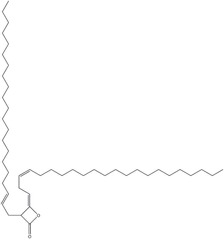 3-(2-Henicosenyl)-4-(3-docosen-1-ylidene)oxetan-2-one 结构式