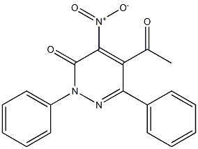 2-Phenyl-4-nitro-5-acetyl-6-phenylpyridazin-3(2H)-one 结构式