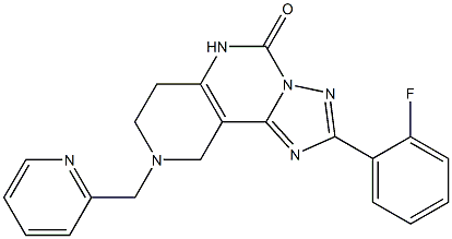 2-(2-Fluorophenyl)-6,7,8,9-tetrahydro-8-(2-pyridinylmethyl)-1,3,3a,5,8-pentaaza-3aH-benz[e]inden-4(5H)-one 结构式