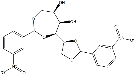 1-O,2-O:3-O,6-O-Bis(3-nitrobenzylidene)-D-glucitol 结构式