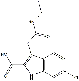 6-Chloro-3-[ethylcarbamoylmethyl]-1H-indole-2-carboxylic acid 结构式