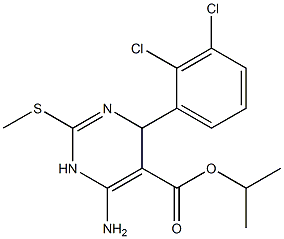 6-Amino-1,4-dihydro-2-methylthio-4-(2,3-dichlorophenyl)pyrimidine-5-carboxylic acid isopropyl ester 结构式