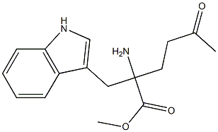 2-Amino-2-(1H-indol-3-ylmethyl)-5-oxohexanoic acid methyl ester 结构式