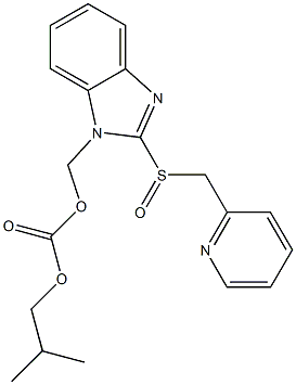 1-[(2-Methylpropyloxycarbonyloxy)methyl]-2-[(2-pyridinyl)methylsulfinyl]-1H-benzimidazole 结构式