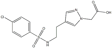 4-[2-[(4-Chlorophenylsulfonyl)amino]ethyl]-1H-pyrazole-1-acetic acid 结构式