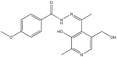 1-(2-Methyl-3-hydroxy-5-hydroxymethylpyridin-4-yl)ethanone 4-methoxybenzoyl hydrazone 结构式